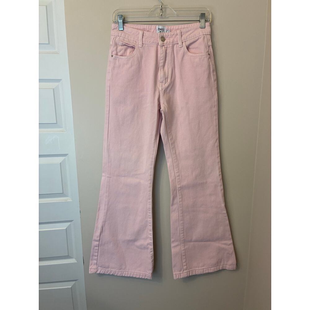 Princess Polly Light Pink Flare Jeans Size 4